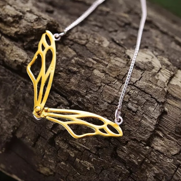 Artisan Handmade 925 Silver The Zepra Butterfly Wing Necklace - Picture 8 of 8